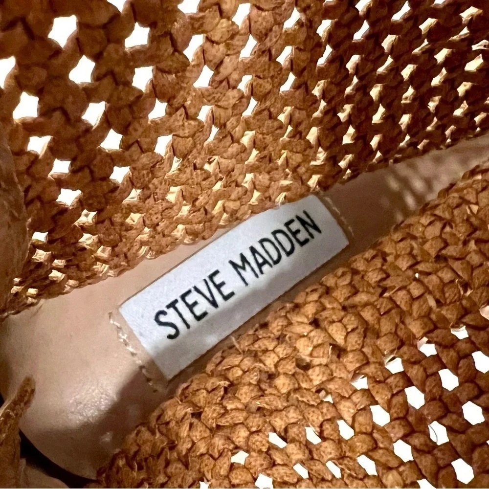 STEVE MADDEN Kellen Woven brown ankle Bootie boho block heels women’s size 6M